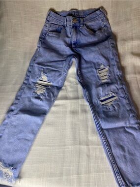 Justice Girls Distressed Medium Blue Ripped Jeans